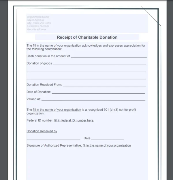 LovetoKnow Editable Donation Receipt Template