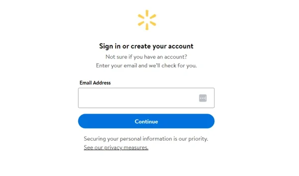 Log in to your Walmart account on a computer