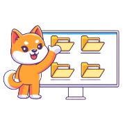 Mascot organizing digital files