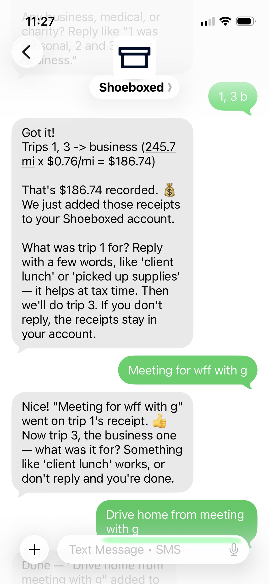 You reply once to classify and label the trip